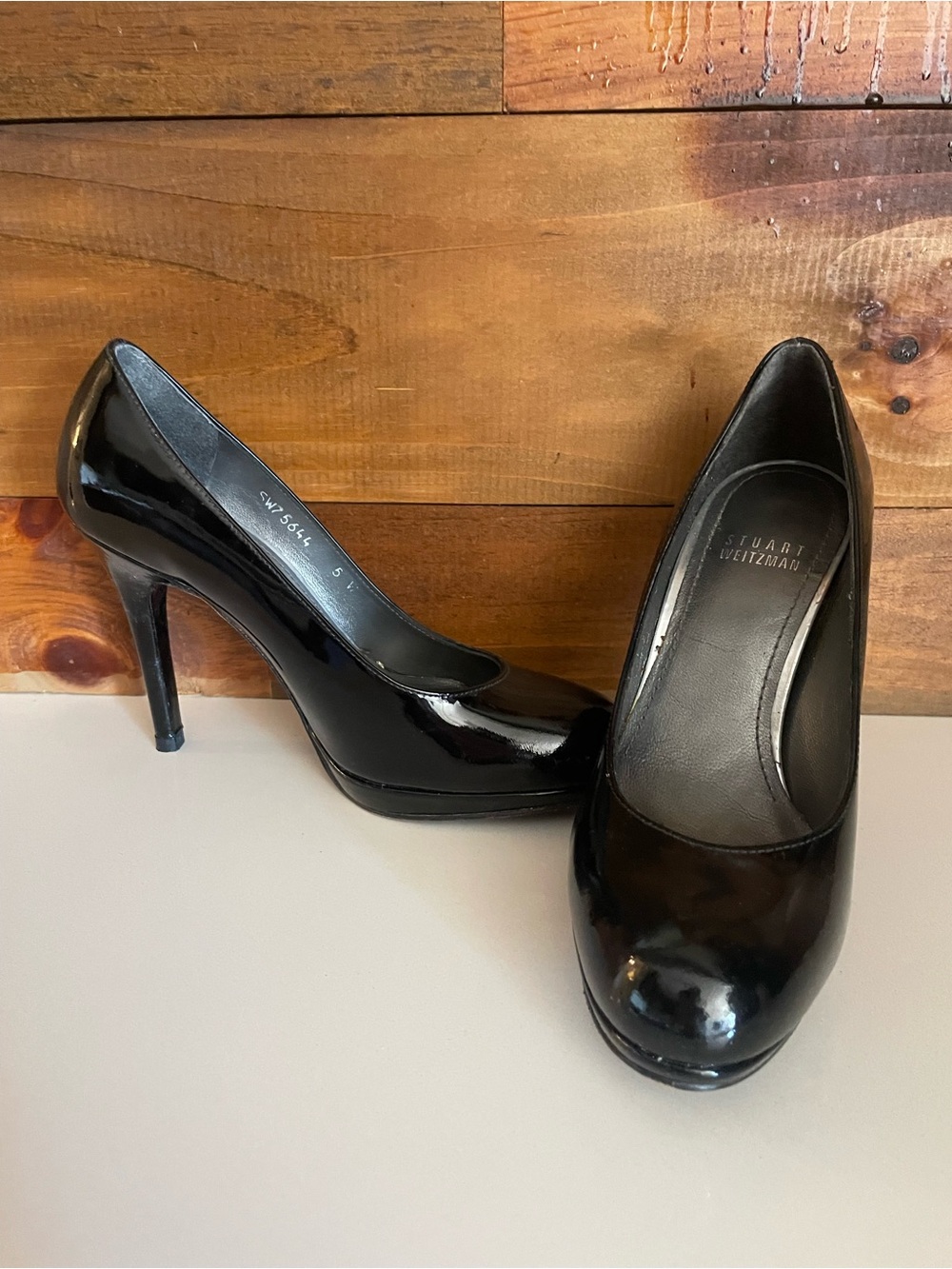 Stuart Weitzman Black Patent Leather Stiletto Pumps - Picture 6 of 6